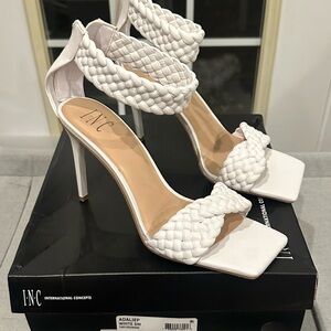 INC International Concepts White Braided  Stiletto Heels - size 8.5